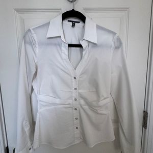 ELIE TAHARI white long sleeve blouse
